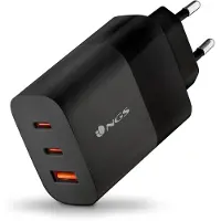 NGS Bud USB Charger 65W GaN 3 Ports Universal Quick Charge Black AC