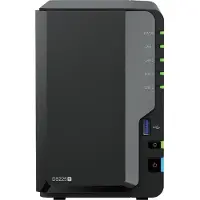 Synology DS225+ 2Bay 16TB NAS met 2x 8TB Plus HDD (2 x 8 To), NAS, Noir