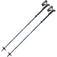 LEKI Sherpa FX Carbon, bâtons de ski, bleu marine/rouge