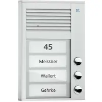 TCSS AG Audio Poste extérieur PAK03-EN 3 touches 1 rangée AP argent