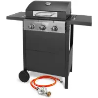 Fieldmann FZG 3003 Gril à gaz, dimensions du gril : 107 x 53 x 110 cm, 3x brûleur principal, tables latérales rabattables, thermomètre