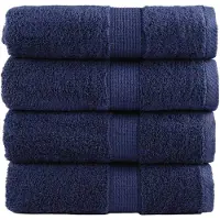 vidaXL Serviettes d'invité de qualité sup. SOLUND 4 pcs bleu marine