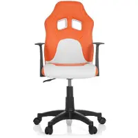 Hjh OFFICE Chaise de bureau / Siège pivotant TEEN GAME AL orange/blanc