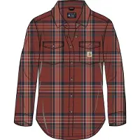 Carhartt Tencel Fiber Series Relaxed Fit Flannel Long Sleeve Shirt Rouge XS / Regular Femme