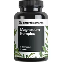 Natural Elements Complexe de magnésium – 5 composés de haute qualité – 400 mg de magnésium élémentaire/jour