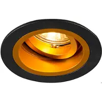 QAZQA Spot encastrable intelligent noir avec or inclinable avec Wifi GU10 - Chuck