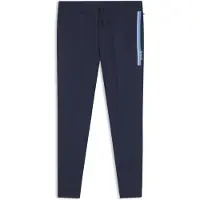 BOSS Bas de survêtement en molleton de coton avec logo et rayure