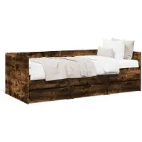 vidaXL Lit de jour avec tiroirs sans matelas chêne fumé 75x190 cm