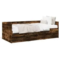 vidaXL Lit de jour avec tiroirs sans matelas chêne fumé 90x200 cm