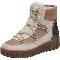 Rieker Damen Schnürstiefel Stiefelette doublé beige marron 41