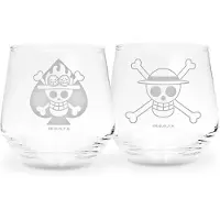 Abystyle Lot de verres Anime de - Ruffy & Ace - pour Indifférent - transparent - Taille Standard