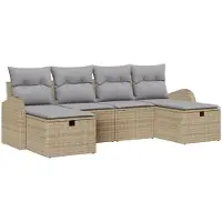 vidaXL , lot de 6 pièces, beige et gris clair