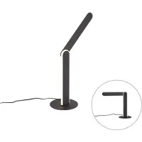 QAZQA Lampe de table design noire avec LED à intensité variable en 3 étapes - Gate