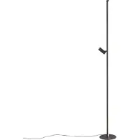 QAZQA Lampadaire design noir avec lampe de lecture avec LED et variateur tactile - Throttle