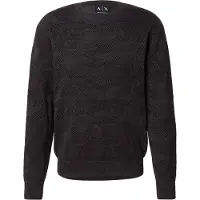 Armani Exchange pour homme. XM001976AF11966UC001 Jersey mercerisé en maille fine noire (S), Casuel, Polyester