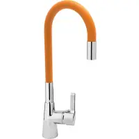 TRIZERATOP Robinet d'évier de cuisine flexible en orange robinet