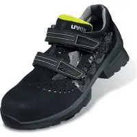 Uvex 65609, Adulte, Sandales de sécurité, Noir, Citron vert, ESD, S1, Velcro, Polyuréthane (PU)