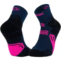 BV Sport - Chaussettes de randonnée - Trek GR Mid Polyamide Bleu/Rose - Taille 39-41 - Navy