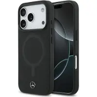 Mercedes Plain Smooth Leather Magsafe Iphone 17 Pro Max Phone Case Noir