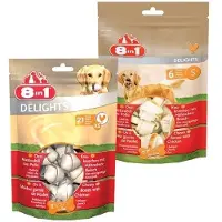 8In1 Delights Bones XS Os à mâcher avec viande de poulet roulée 14 pièces