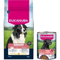 Eukanuba Croquettes Senior Medium, riches en poulet frais, 15 kg