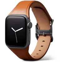 Bellroy Classic Leder Armband für Apple Watch, Braun, 44mm, 45mm, 42mm (Series 1/2/3), 49mm, 46mm, TCWB-TER (42 mm, 44 mm, 45 mm, 46 mm, 49 mm, Cuir), Sangles de montre, Marron