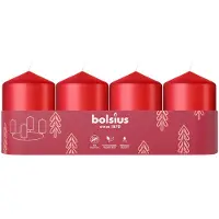Bolsius 4 bougies cylindriques 60 x 40, rouges (4x)