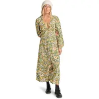 Billabong Cool Night Long Sleeve Long Dress Vert M Femme