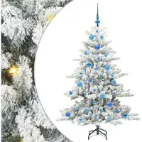vidaXL Sapin de Noël artificiel pliable Blanc 150 cm PVC et acier