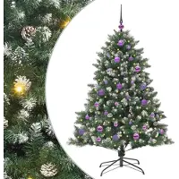 vidaXL Sapin de Noël artificiel avec 150 LED Vert 105 x 105 x 150 cm