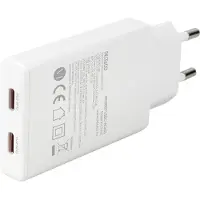Deltaco USBC-AC201 (67 W, 2 ports), Chargeur USB, Blanc