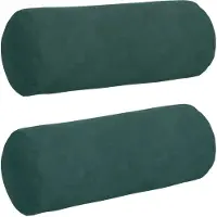 vidaXL Coussins D'accent 2 Pcs Vert Foncé Ø 15 X 40 Cm