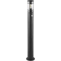 REALITY IMPORT REALITY Lampe de chemin PALOMA, E27, IP44, sans LM, détecteur de mouvement, noir, 100 cm