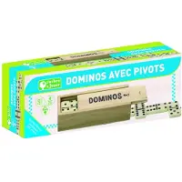 Jeujura Jeu De Societe Dominos Avec Pivots - Coffret Bois