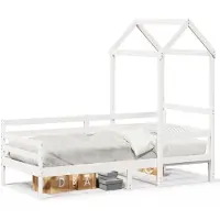 vidaXL Lit de jour avec toit Blanc 80x200 cm Pin massif