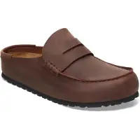 Birkenstock Naples Wrapped Natural Leather Oiled Clogs Marron EU 44