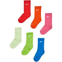 Nike Kids Kids Crew 6 Pack Unisexe - Chaussettes, Jaune - Taille 27 - 35 - Coton