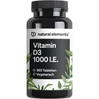 Natural Elements Comprimés de vitamine D3 1 000 UI - 365 comprimés_pour 12 mois