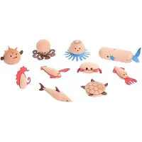 TickiT Bois Animaux de mer Figurines de jeu - Set de 10 - Jouets durables