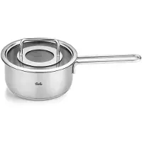 Fissler Pure Collection / Casserole à manche en acier inoxydable (Ø 16 cm, 1,4L) avec couvercle en verre, graduation intérieure - induction