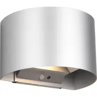 TRIO Applique d'extérieur LED avec détecteur TALENT, argent, 6 W, blanc chaud, 100 lm, métal, dim. : 9,6 x 15,8 x 10,9 cm, IP44, RL
