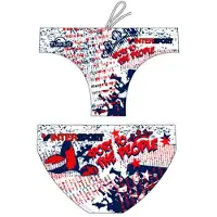 Turbo Crown Letters Swimming Brief Jaune,Blanc 5XL Homme