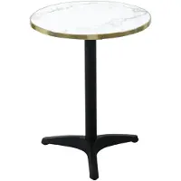Ebuy24 Trine table de café Ø60 cm avec 2 crochetsReproduction marbre blanc.