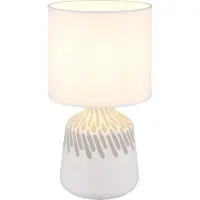 Globo Lampe de table, céramique textile, blanc, H 31,5 cm