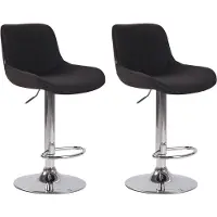 CLP Ensemble de 2 tabourets de bar Lentini, revêtus de tissu, avec structure chromée