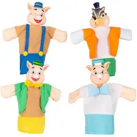 Colorbaby 39167 Cucu Show 3 Little Pigs Puppet Educational Toy Multicolore Enfants