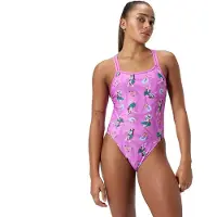 Speedo Allover Digital Starback Swimsuit Violet UK 34 Femme