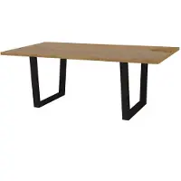 HABITAT ET JARDIN Table repas "Hollywood" - 200 x 100 x 76 cm - couleur: Chêne / Noir