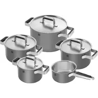 Zwilling Kochgeschirrset, 5-tlg | rund | 18/10 Edelstahl | Grau Pure Grau