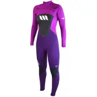 West Lotus 3/2 Mm Girl Long Sleeve Chest Zip Neoprene Suit Violet 8 Years Fille